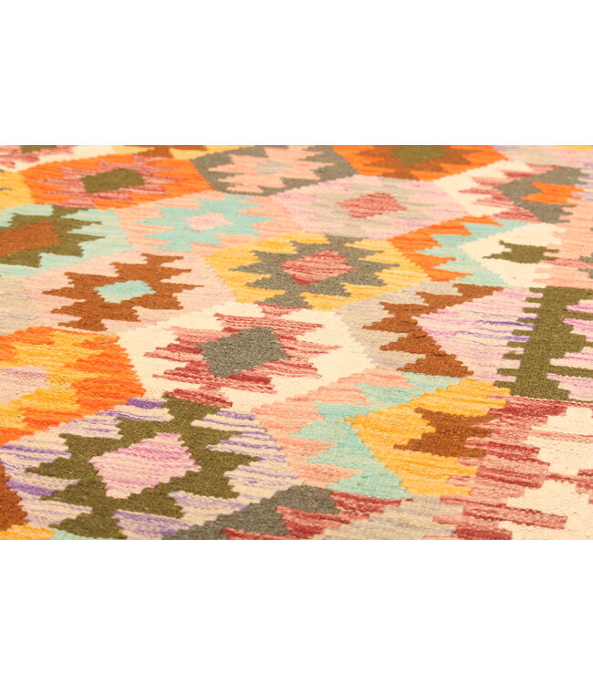 302x200 cm Handwoven Traditional Kelim Area Rug Wool Carpet