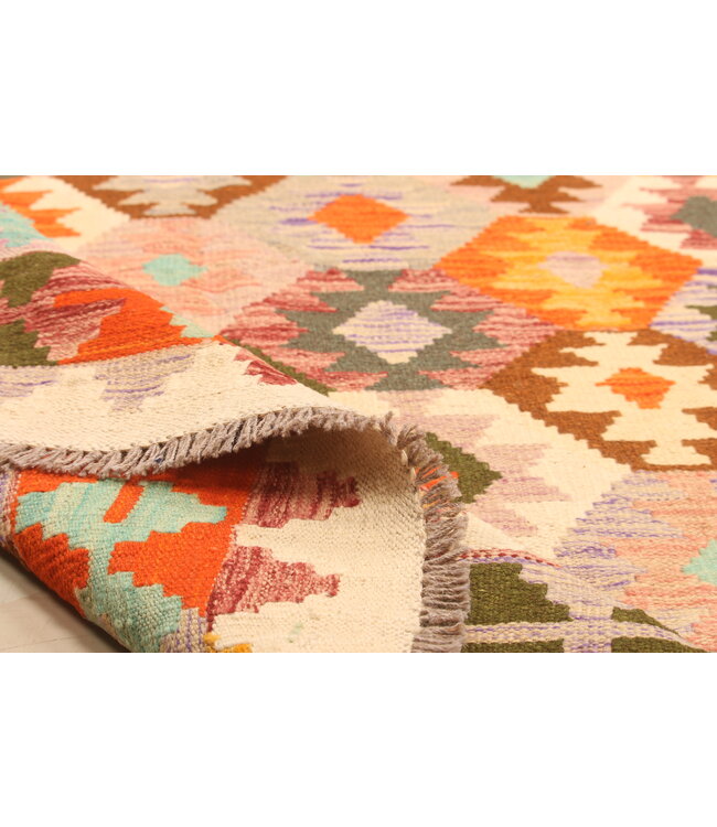 302x200 cm  Handgewebter Traditioneller Kelim Teppich Woll