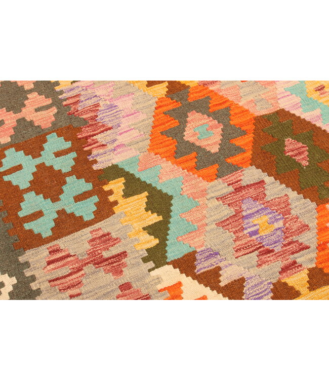 302x200 cm Handwoven Traditional Kelim Area Rug Wool Carpet