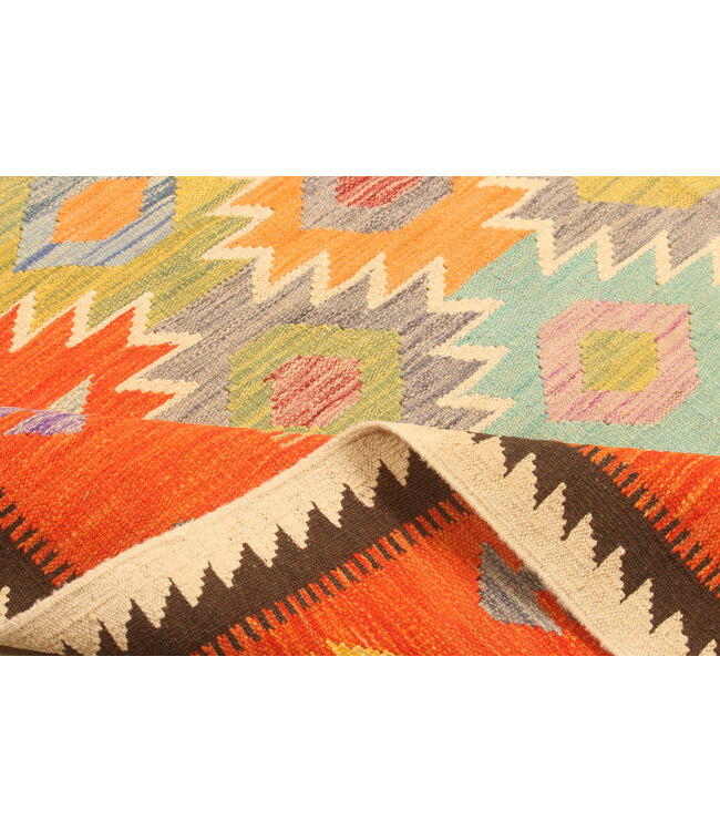 295x196cm Handwoven Traditional Kelim Area Rug Wool Carpet