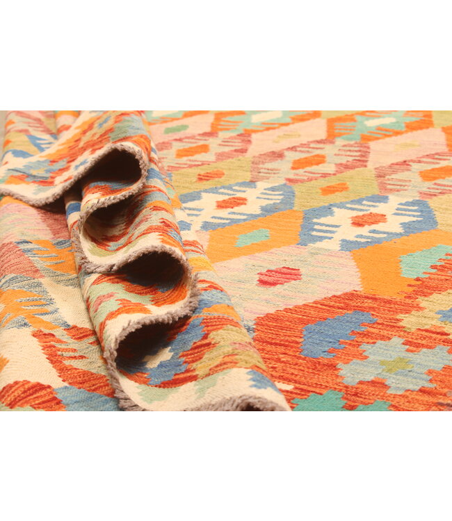 294x207cm Afghan Oriental wool carpet Handmade Kelim Rug