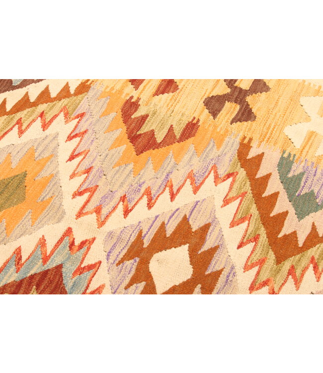 293x202cm Afghanischer orientalischer Wollteppich handgefertigter Kelim-Teppich