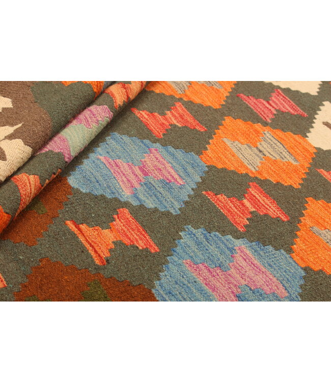 304x204cm Handgeweven Traditionele Kelim Vloerkleed Wol Tapijt