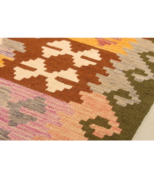 303x209cm Handgewebter Traditioneller Kelim Teppich Woll