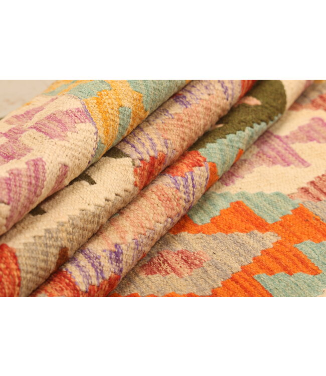 303x209cm Handwoven Traditional Kelim Area Rug Wool Carpet