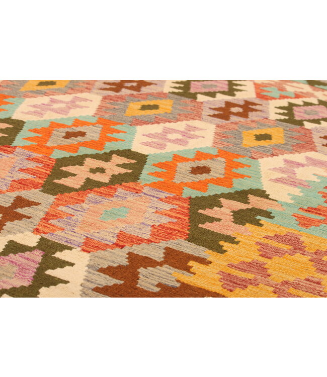 303x209cm Handwoven Traditional Kelim Area Rug Wool Carpet