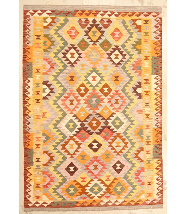 298x202cm Afghan Oriental wool carpet Handmade Kelim Rug