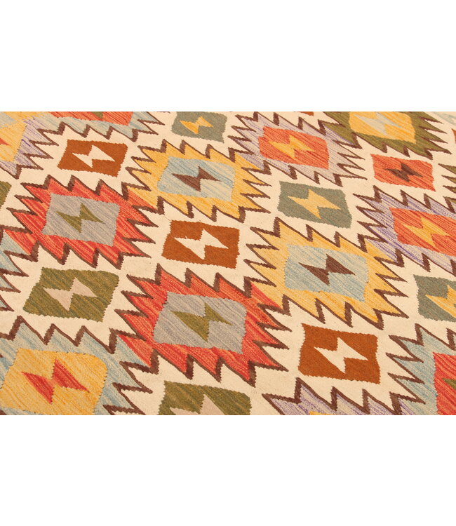 295x200cm Afghanischer orientalischer Wollteppich handgefertigter Kelim-Teppich