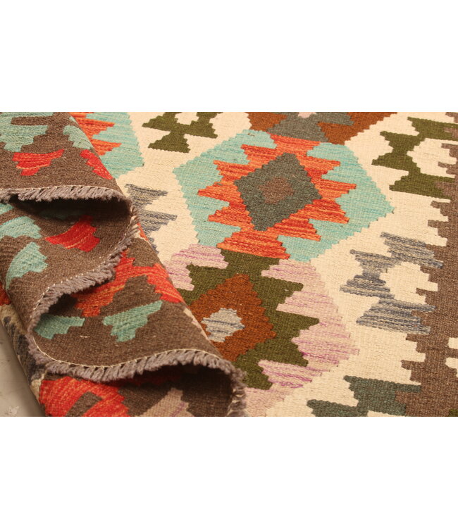 303x205cm Handwoven Traditional Kelim Area Rug Wool Carpet