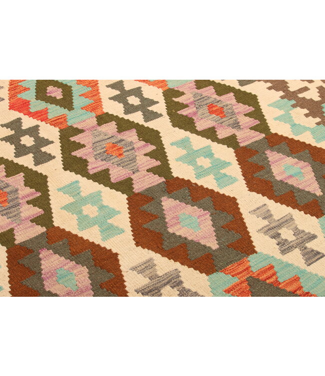 303x205cm Handgeweven Traditionele Kelim Vloerkleed Wol Tapijt