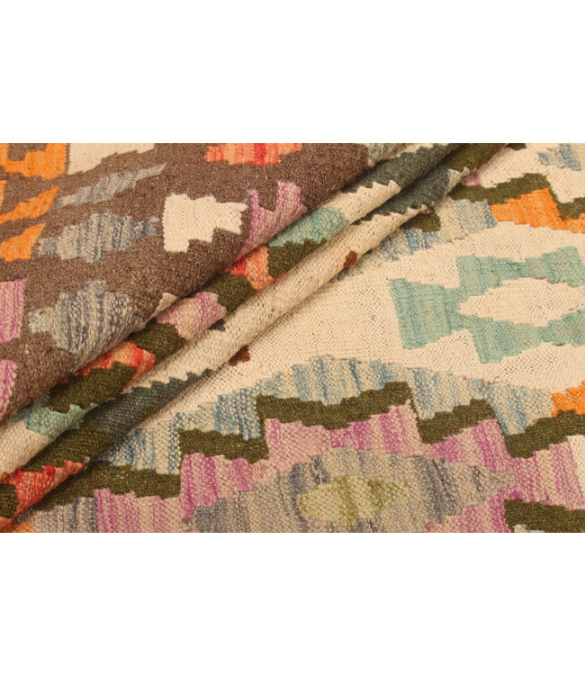 305x210cm  Afghanischer orientalischer Wollteppich handgefertigter Kelim-Teppich