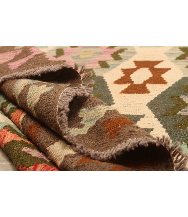 305x210cm  Afghanischer orientalischer Wollteppich handgefertigter Kelim-Teppich