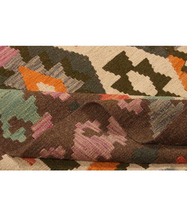 305x210cm  Afghanischer orientalischer Wollteppich handgefertigter Kelim-Teppich