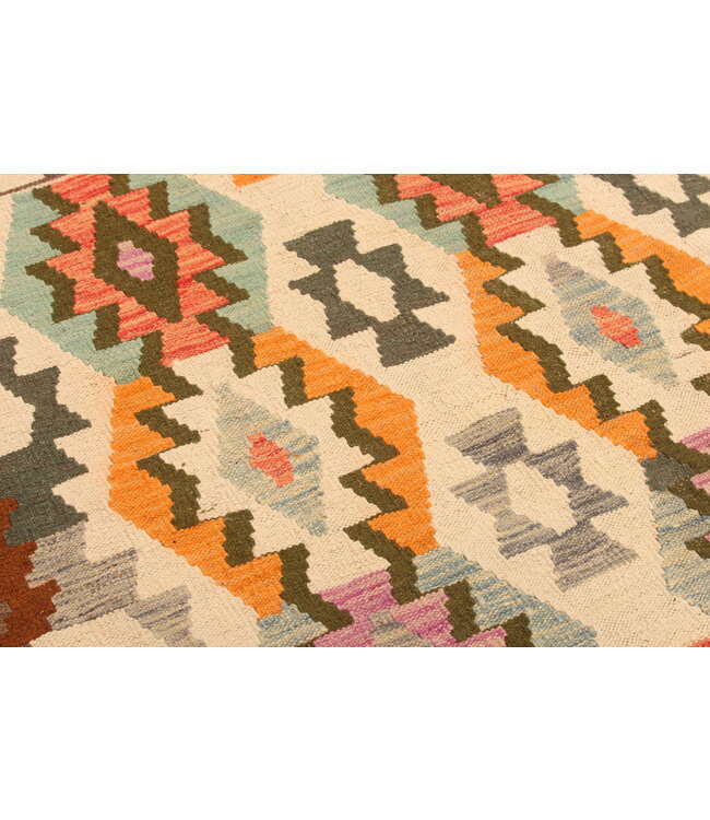 305x210cm  Afghanischer orientalischer Wollteppich handgefertigter Kelim-Teppich