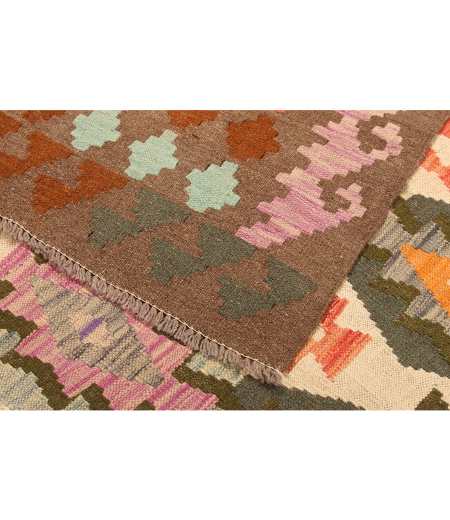 305x210cm  Afghanischer orientalischer Wollteppich handgefertigter Kelim-Teppich