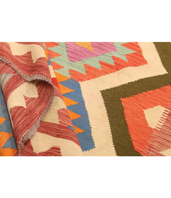 300x195cm Handwoven Traditional Kelim Area Rug Wool Carpet