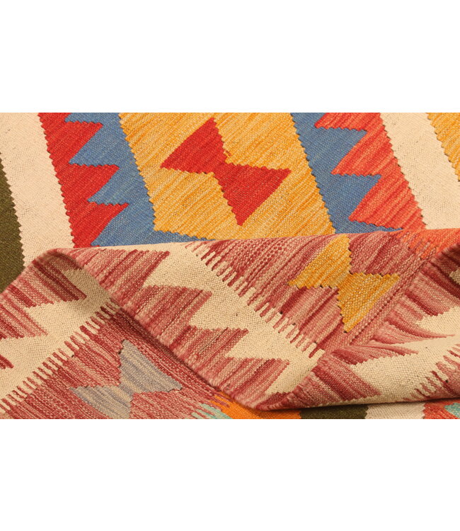 300x195cm Handgewebter Traditioneller Kelim Teppich Woll