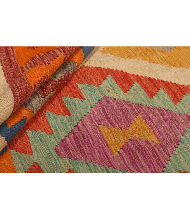 300x195cm Handgewebter Traditioneller Kelim Teppich Woll