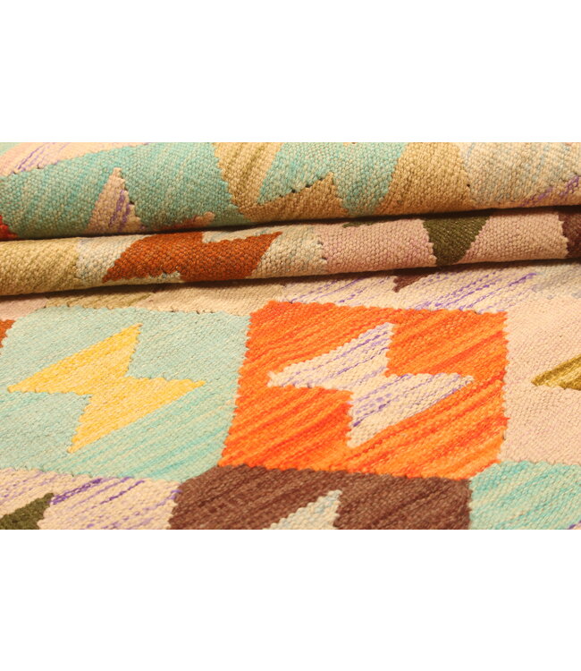 300x196cm Afghanischer orientalischer Wollteppich handgefertigter Kelim-Teppich