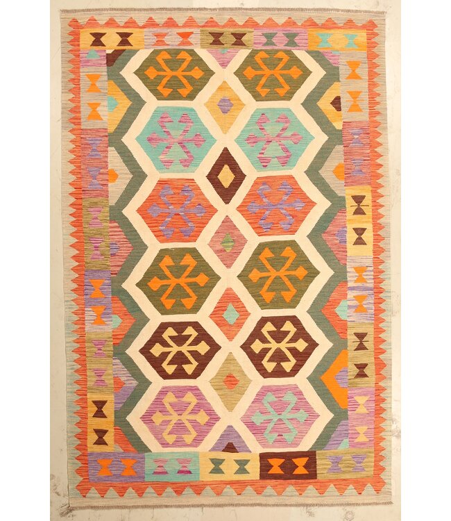 300x197cm Schöner teppich handgewebter Kelim-Wollteppich Orientalischer Teppich