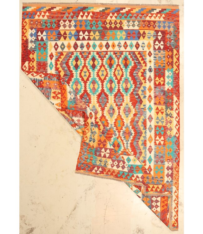 306x212cm Schöner teppich handgewebter Kelim-Wollteppich Orientalischer Teppich