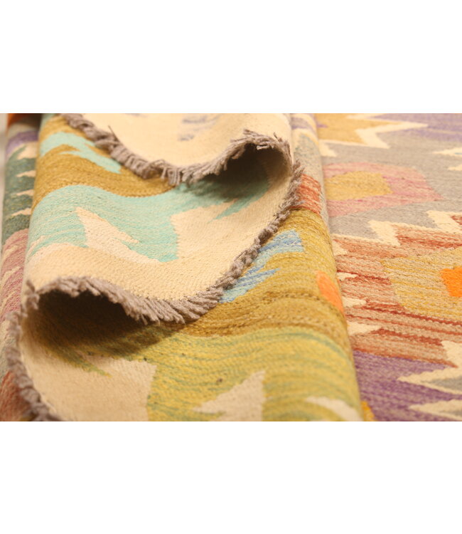 290x196cm Mooie handgeweven Kelim vloerkleed wollen oosterse tapijt