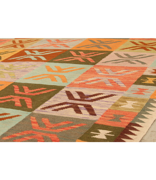 300x199cm  Afghaans oosters wollen tapijt handgemaakt Kelim-kleed