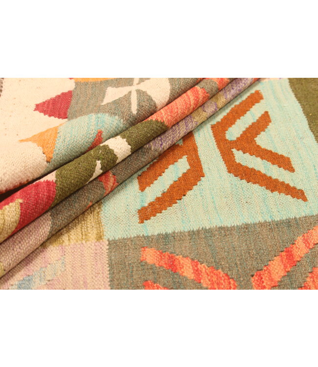 300x199cm  Afghaans oosters wollen tapijt handgemaakt Kelim-kleed