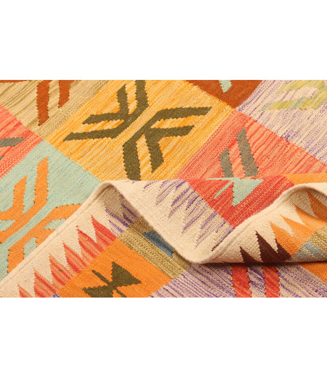 300x199cm  Afghaans oosters wollen tapijt handgemaakt Kelim-kleed