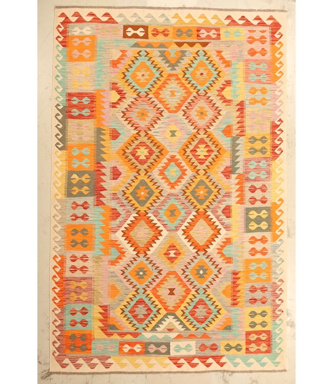 300x192cm Afghaans oosters wollen tapijt handgemaakt Kelim-kleed