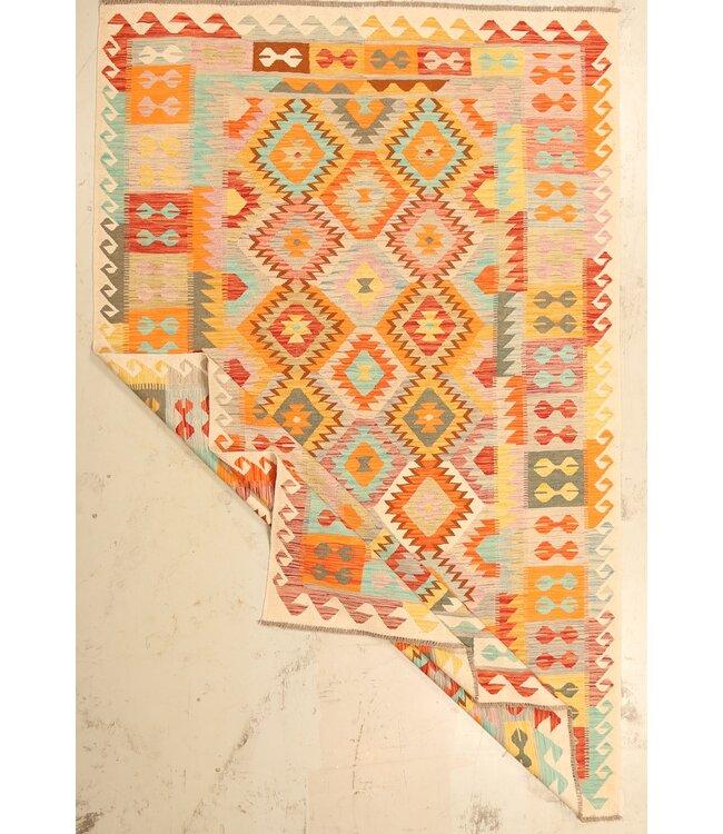 300x192cm Afghaans oosters wollen tapijt handgemaakt Kelim-kleed