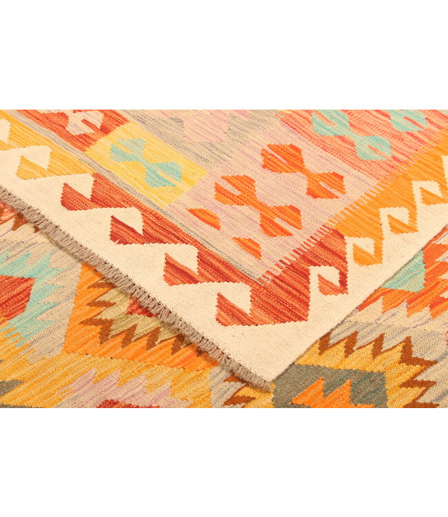 300x192cm Afghanischer orientalischer Wollteppich handgefertigter Kelim-Teppich