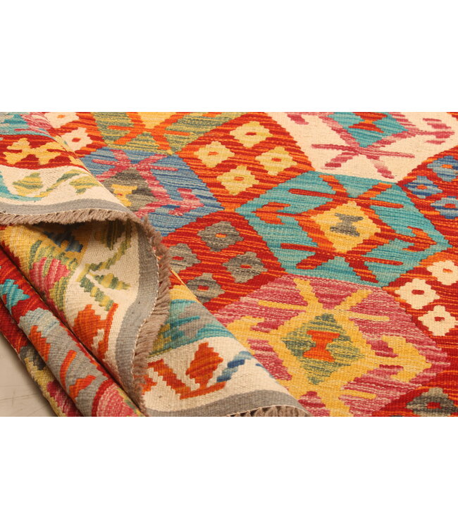 307x210cm Afghan Oriental wool carpet Handmade Kelim Rug