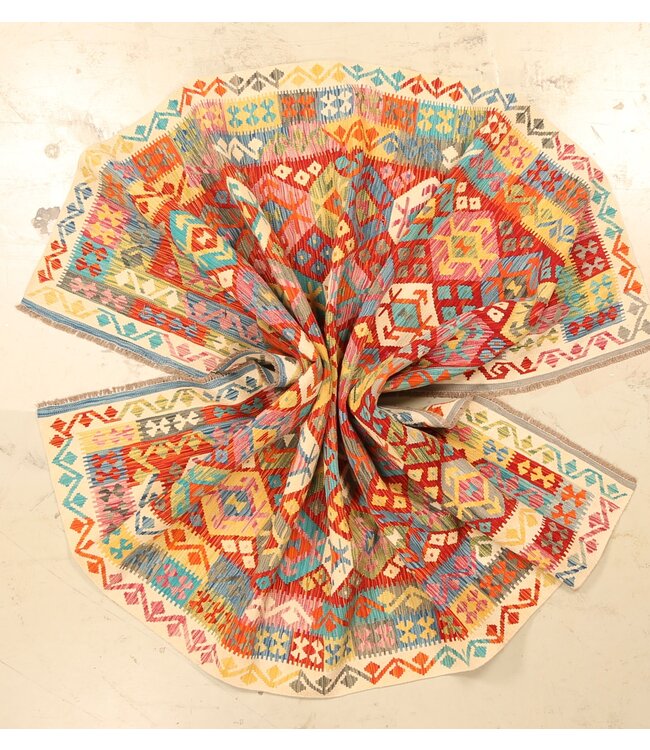 307x210cm Afghaans oosters wollen tapijt handgemaakt Kelim-kleed