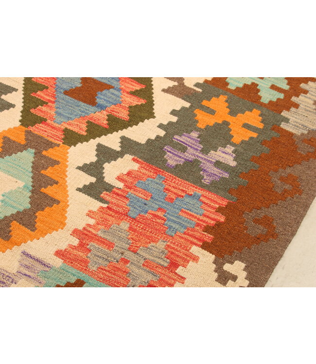 300x198cm Afghanischer orientalischer Wollteppich handgefertigter Kelim-Teppich