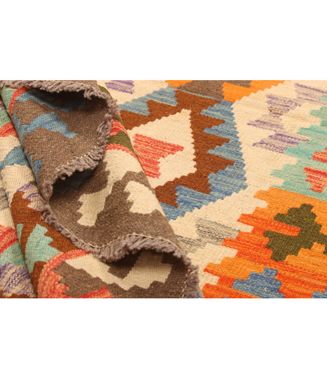 300x198cm Afghanischer orientalischer Wollteppich handgefertigter Kelim-Teppich