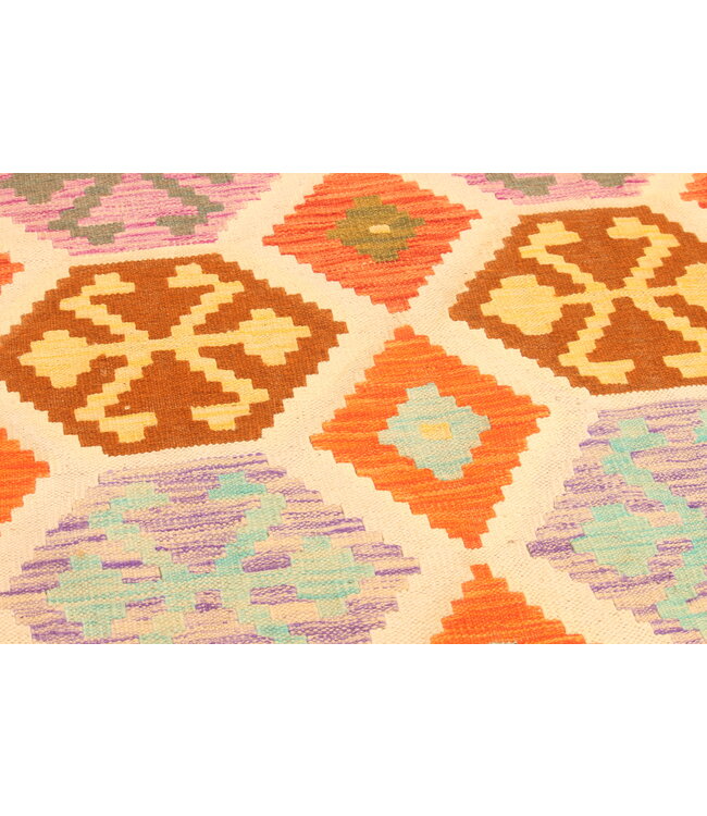 305x203cm Afghanischer orientalischer Wollteppich handgefertigter Kelim-Teppich