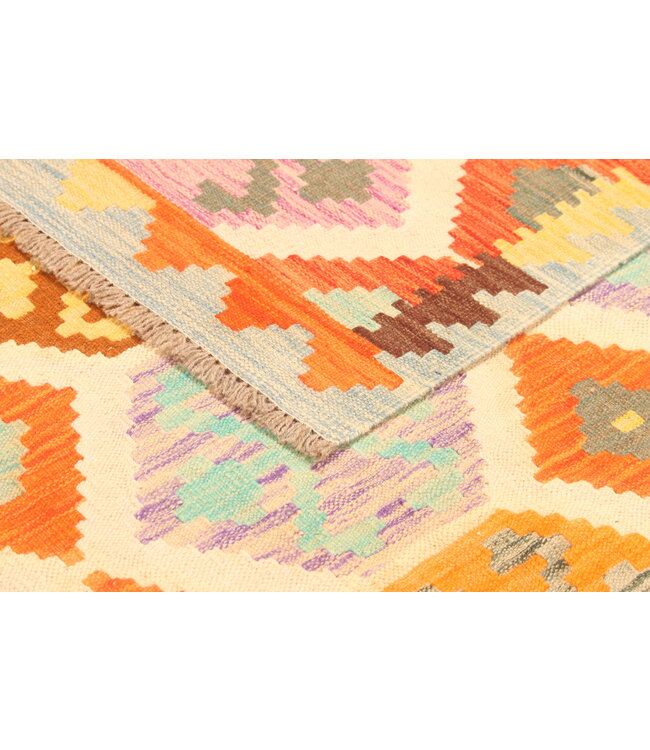 305x303cm Afghanischer orientalischer Wollteppich handgefertigter Kelim-Teppich