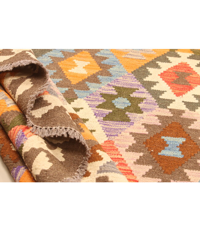 303x203cm  Afghanischer orientalischer Wollteppich handgefertigter Kelim-Teppich