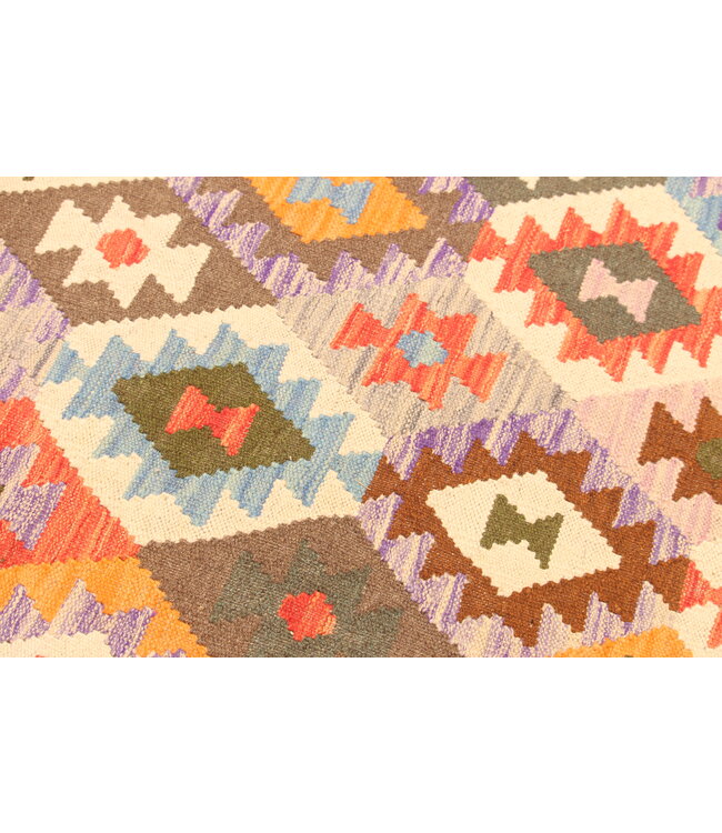 303x203cm  Afghanischer orientalischer Wollteppich handgefertigter Kelim-Teppich