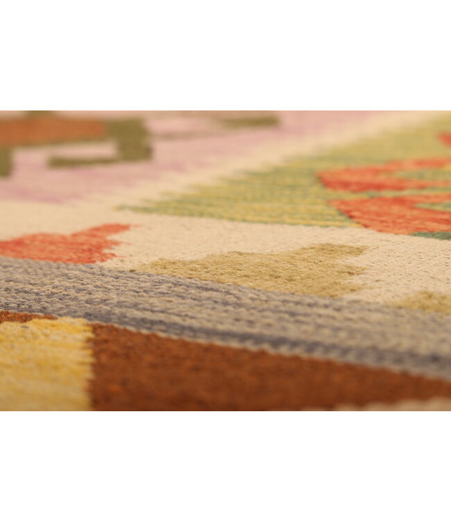 300x193cm Afghanischer orientalischer Wollteppich handgefertigter Kelim-Teppich