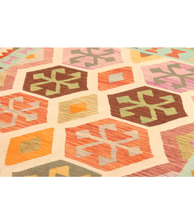 302x192cm Afghan Oriental wool carpet Handmade Kelim Rug