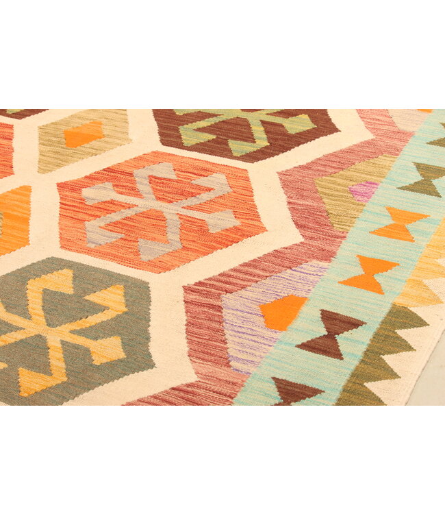 302x192cm Afghan Oriental wool carpet Handmade Kelim Rug