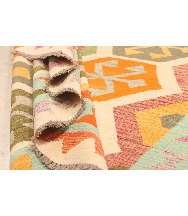 302x192cm Afghan Oriental wool carpet Handmade Kelim Rug