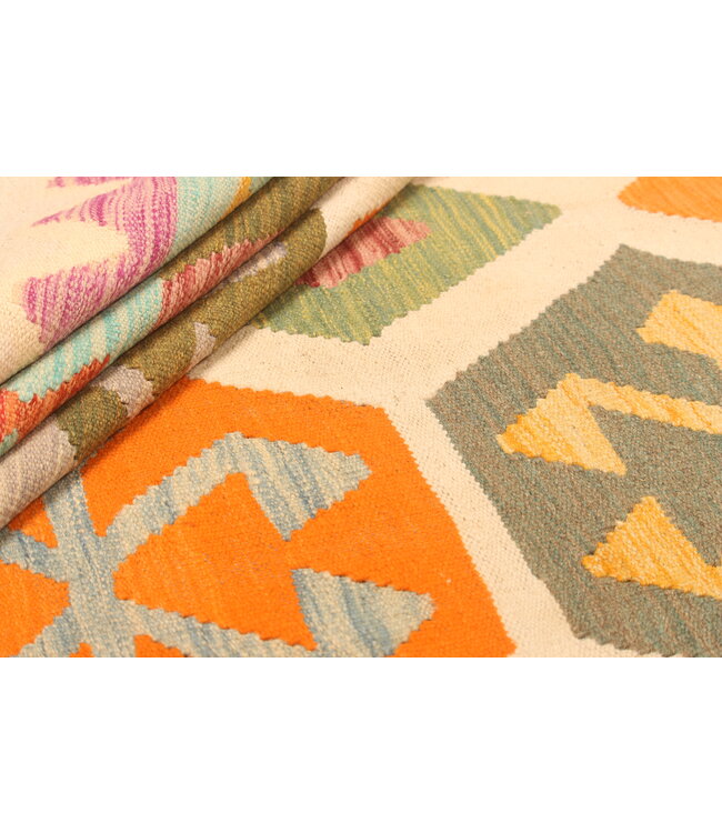 302x192cm Afghan Oriental wool carpet Handmade Kelim Rug