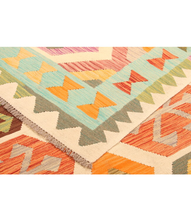 302x192cm Afghan Oriental wool carpet Handmade Kelim Rug