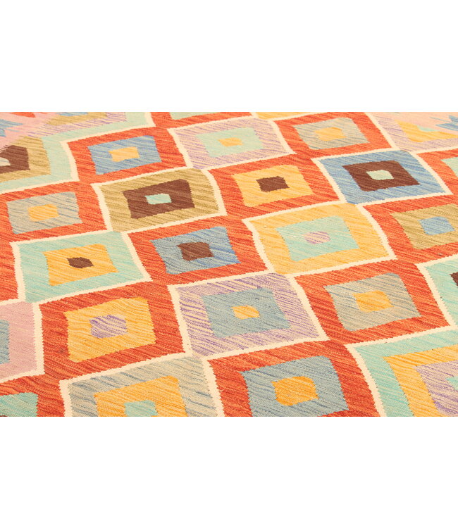 299x196cm Afghan Oriental wool carpet Handmade Kelim Rug