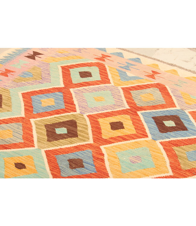 299x196cm Afghan Oriental wool carpet Handmade Kelim Rug