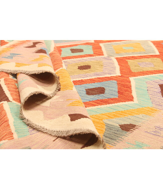 299x196cm Afghan Oriental wool carpet Handmade Kelim Rug