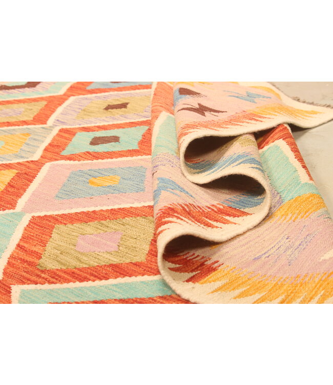 299x196cm Afghan Oriental wool carpet Handmade Kelim Rug